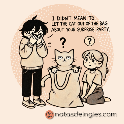 uso de let en ingles Let the cat out of the bag